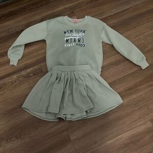 Two piece sweatshirt and skirt